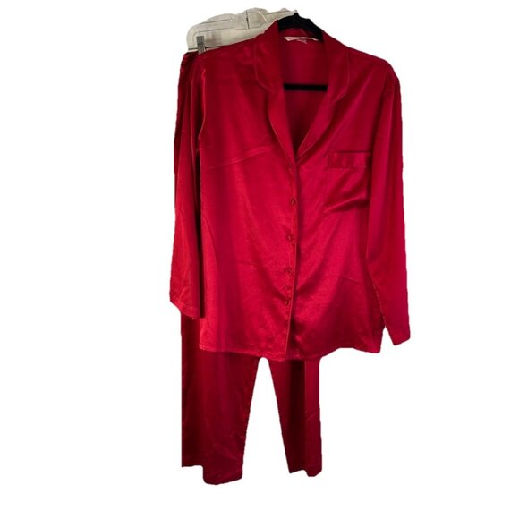 Vintage Y2K Victorias Secret Soft Satin Flowy Pajamas Pants Shirt Set - Picture 1 of 11
